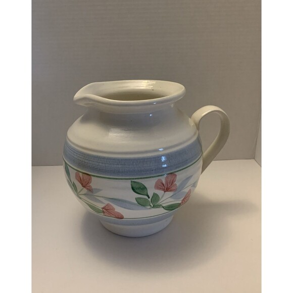 Vintage Stoneware Pottery Style Pitcher GUC Unbranded 7”Heavy - Picture 3 of 8